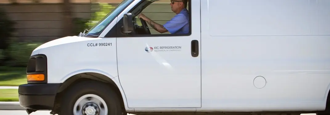 KIC Refrigeration service vehicle serving La Habra area